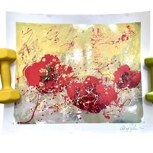 Dominic Pangborn “Budding Heart” Seriolithograph - Signed Abstract Art Modern